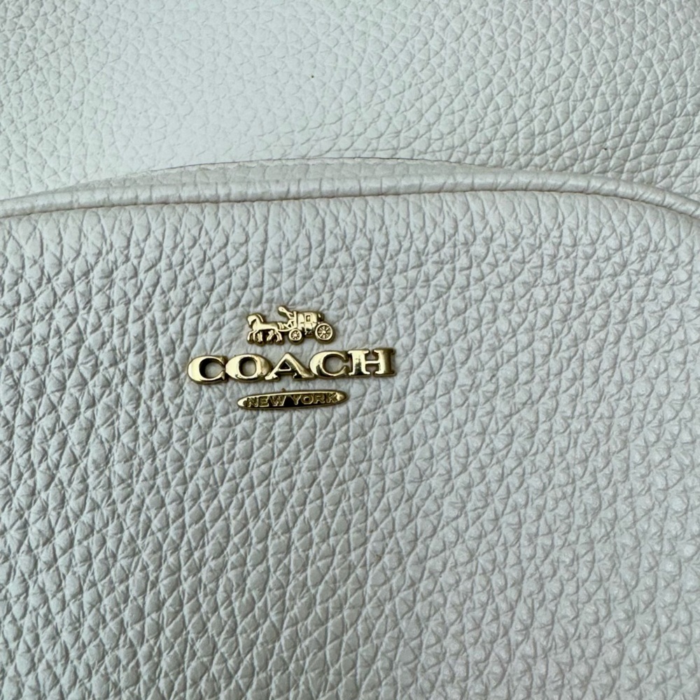 Coach Ivory Pebbled Leather Mini Backpack with Gold Hardware - Picture 2 of 5